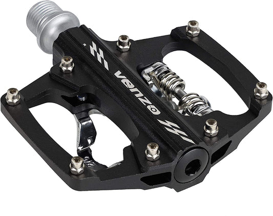 Multi-Use Compatible with Shimano SPD Mountain Bike Bicycle Sealed Clipless Pedals - Dual Platform Multi-Purpose - Great for Touring, Road, Trekking Bikes