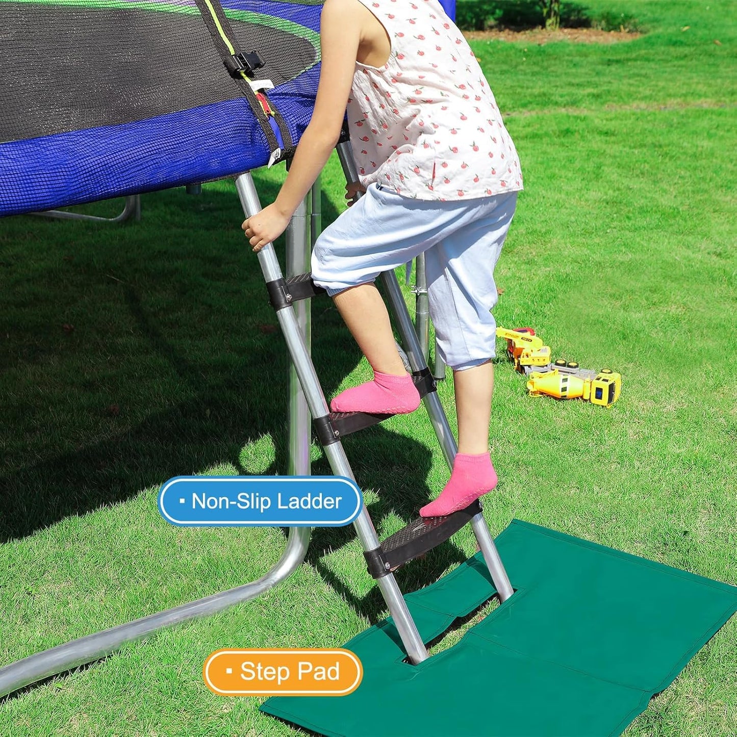 1800LBS Capacity No-Gap Design 16 15 14 12 10FT Trampoline with Safety Enclosure Net and Non-Slip Ladder 10-Year Quality Assurance Perfect for Kids Family Outdoor Backyard Fun