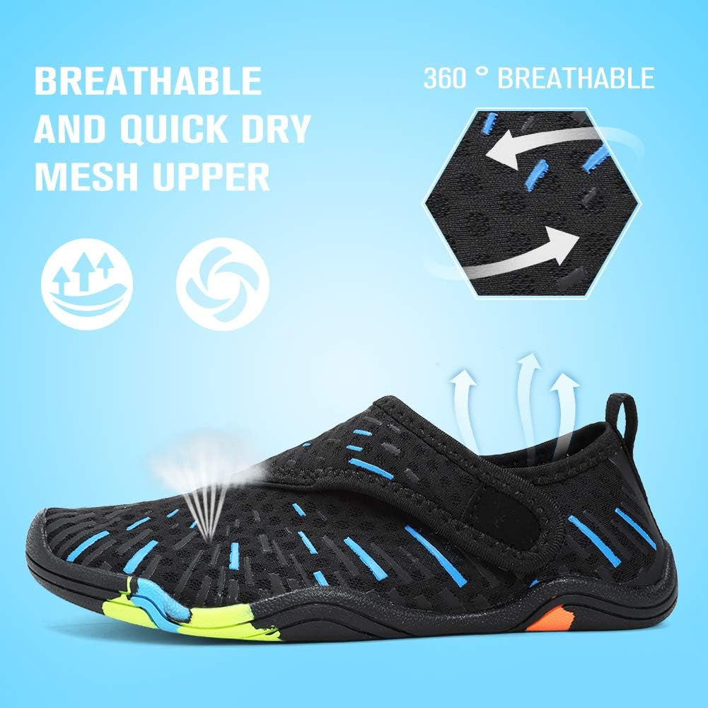 Boys & Girls Water Shoes Kids Lightweight Comfort Sole Easy Walking Athletic Slip on Aqua Sock(Toddler/Little Kid/Big Kid)