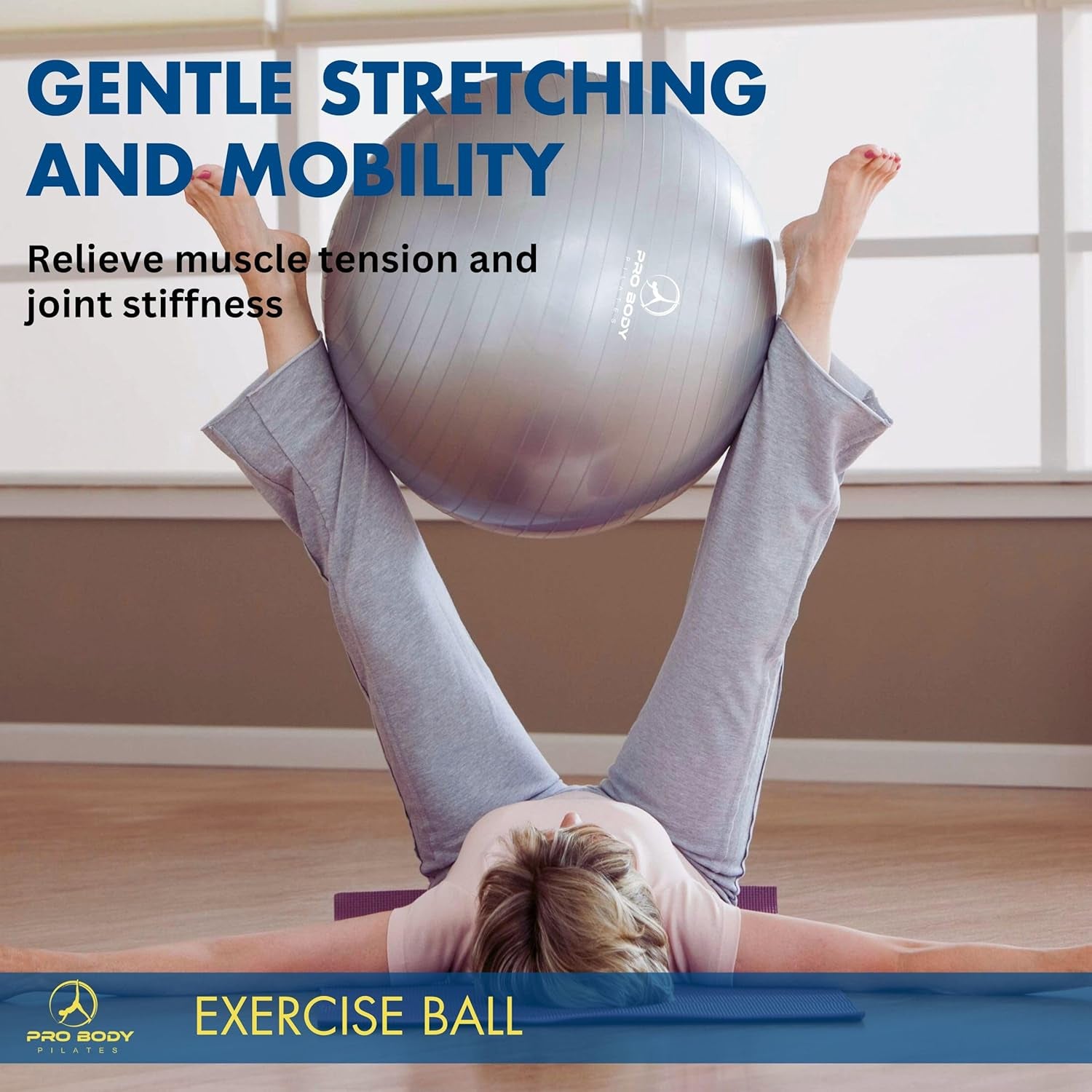 Exercise Ball - Multiple Sizes Gym Grade Balance Ball for Fitness, Yoga, Workout, Pregnancy & Physical Therapy